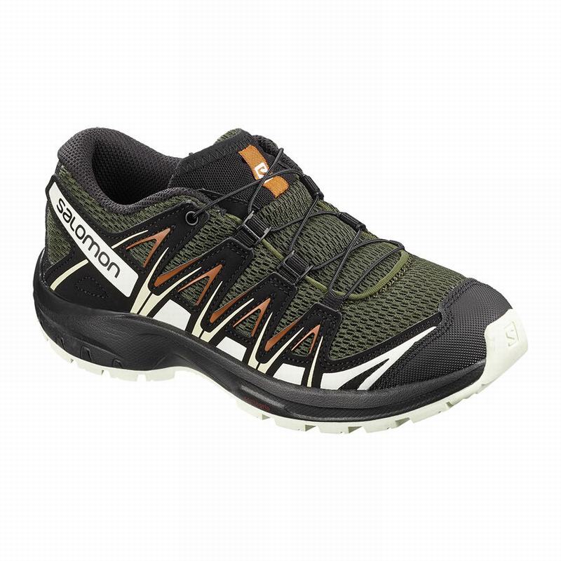 Salomon XA PRO 3D J Zapatillas Trail Running Niños - Verde Oscuro / Negras - Colombia (48019-JRVK)